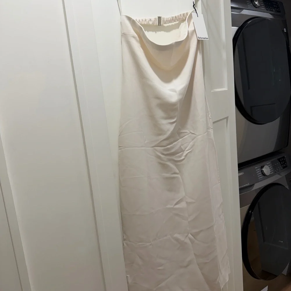 Reformation Strapless White Nino Dress Size 4 - Picture 6 of 7